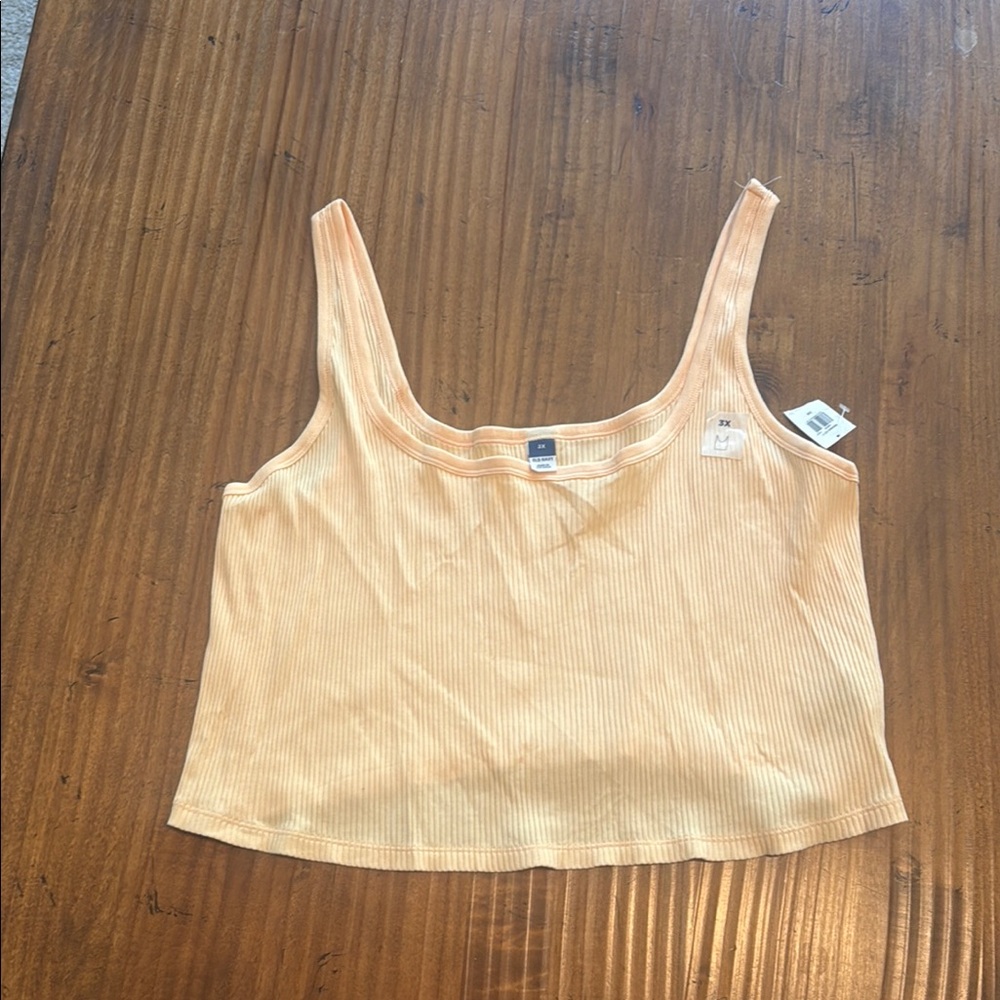 Old Navy Fitted Orange Tan Crop Tank Top
